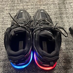 Stylish Black Sneakers with LED Lights